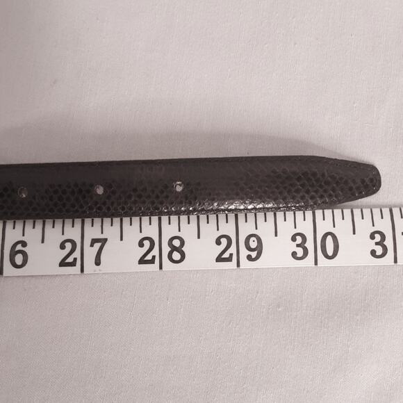 Serp Skinny Snake Skin Belt Womens XSmall Waist Darkest Brown 1993 Buckle Added - Picture 9 of 11